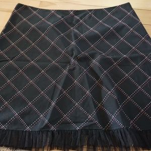 Torrid Plaid embroidered stitching black tulle skirt 16